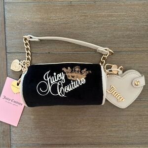 Juicy Couture Black and Tan Mini Barrel bag